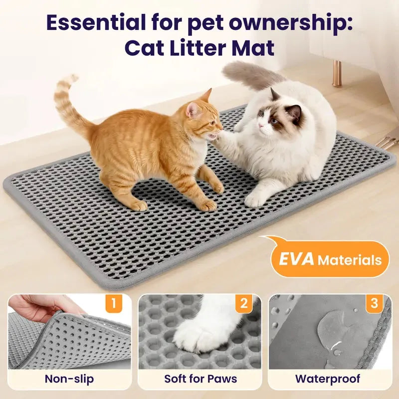 Waterproof Foldable EVA Cat Litter Mat Trapping Pad For Cats