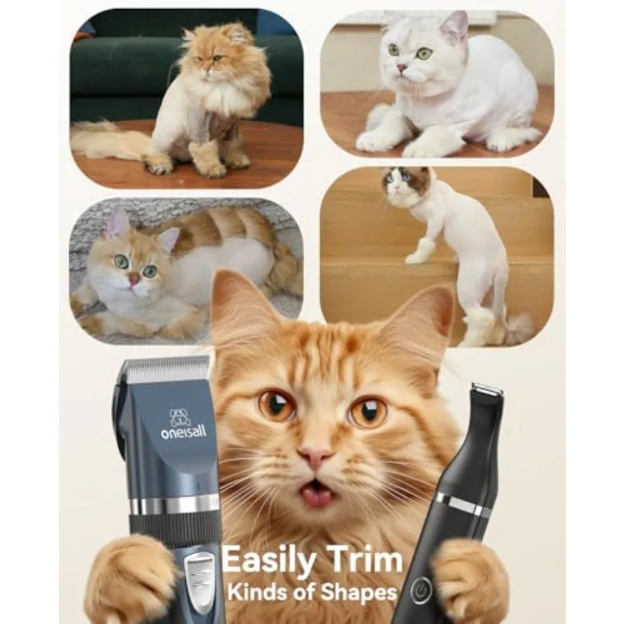 3 in 1 Cordless Cat Grooming Kit Stainless Steel Blades