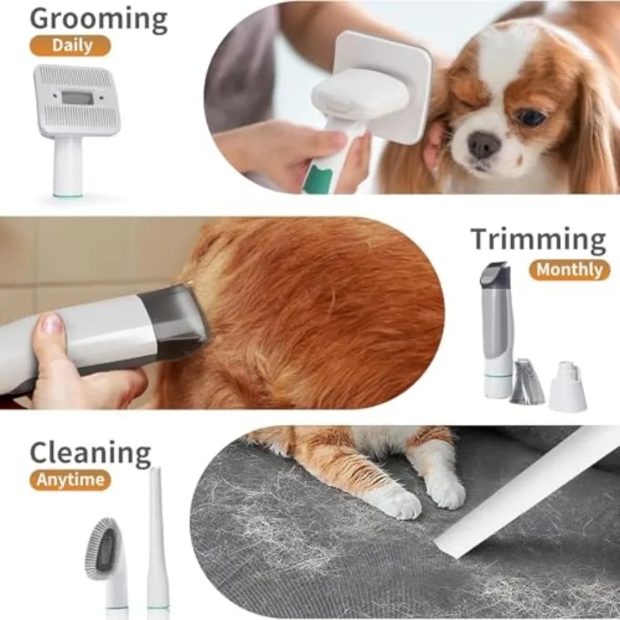 Dog Grooming Kit With Vacuum And SixInOne Grooming Tools