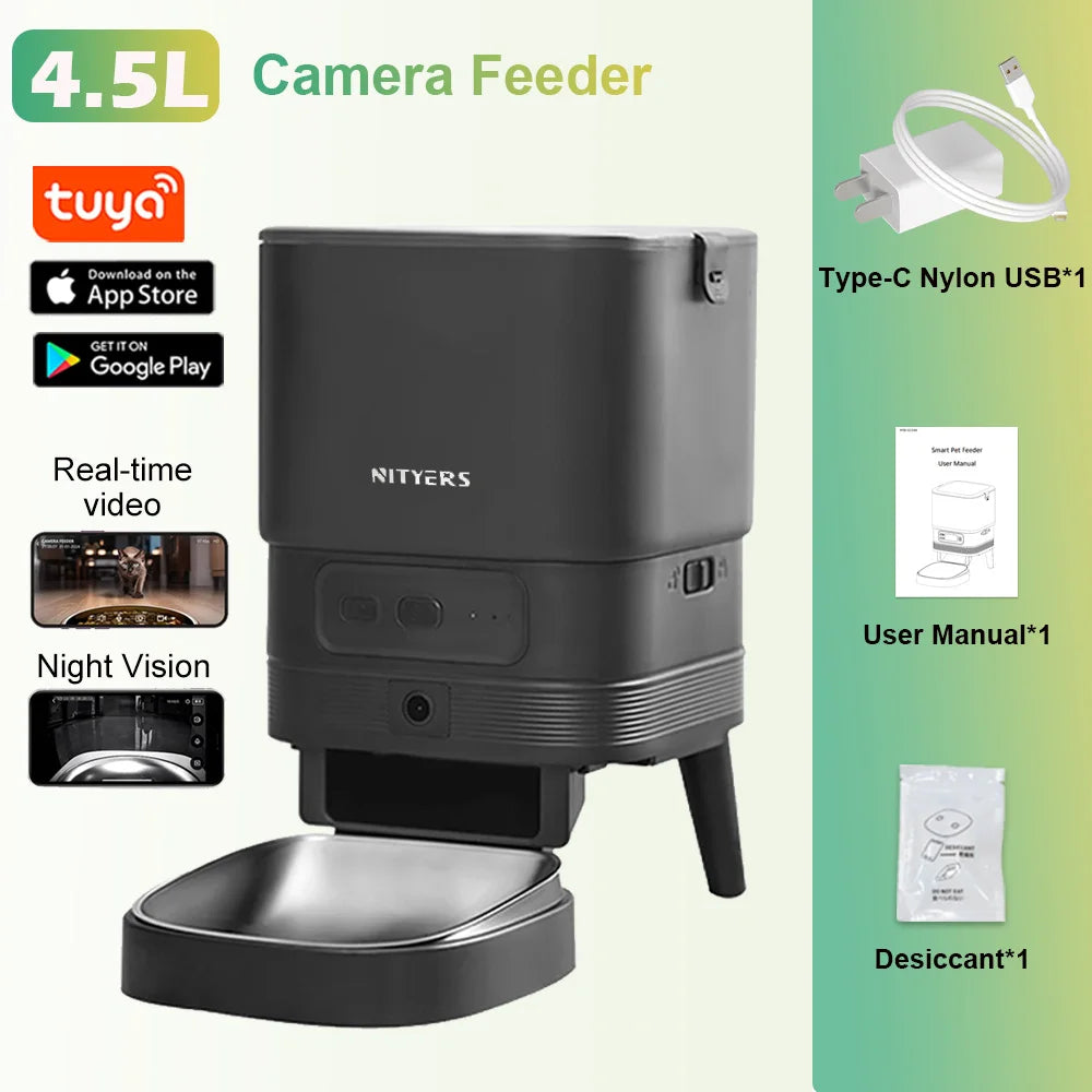 Nityers Automatic Cat Feeder With Timer And Voice Recorder