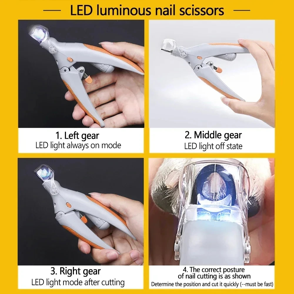 Pet Nail Clipper With LED Light And Magnifier For Pets