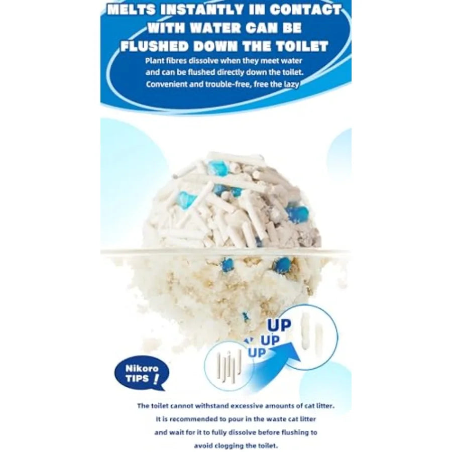 Tofu Cat Litter Odor Control Bentonite Unscented Ultra Absorbent Water Flushable