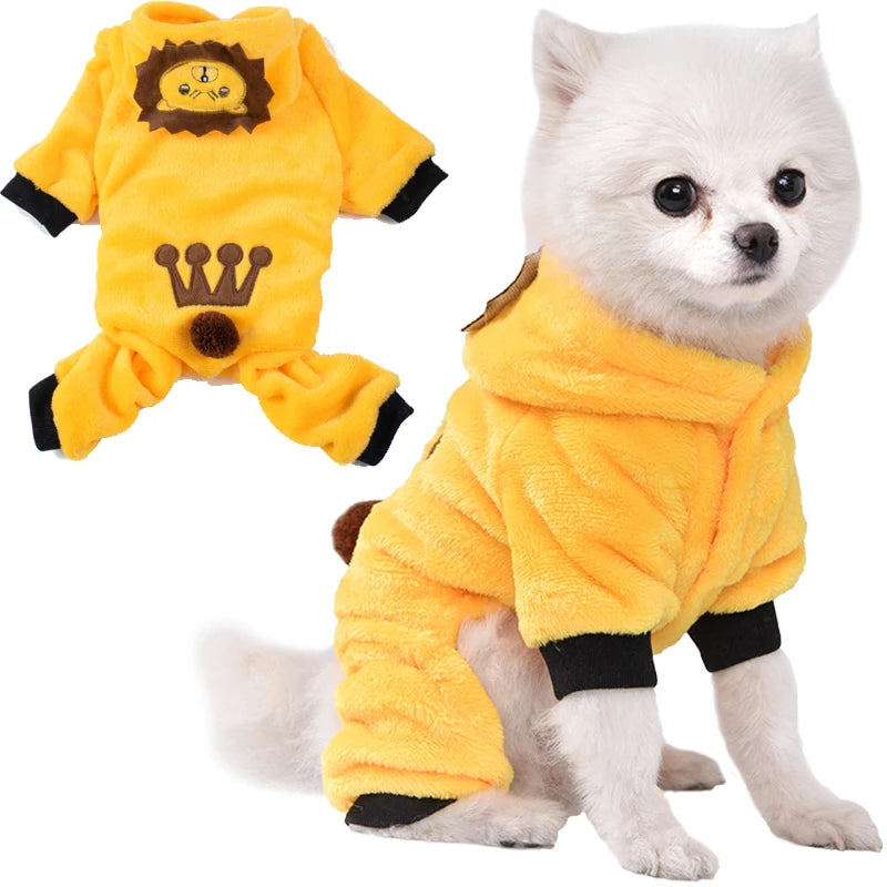 Pet Dog Clothes Soft Warm Fleece Jumpsuits for Small Dogs