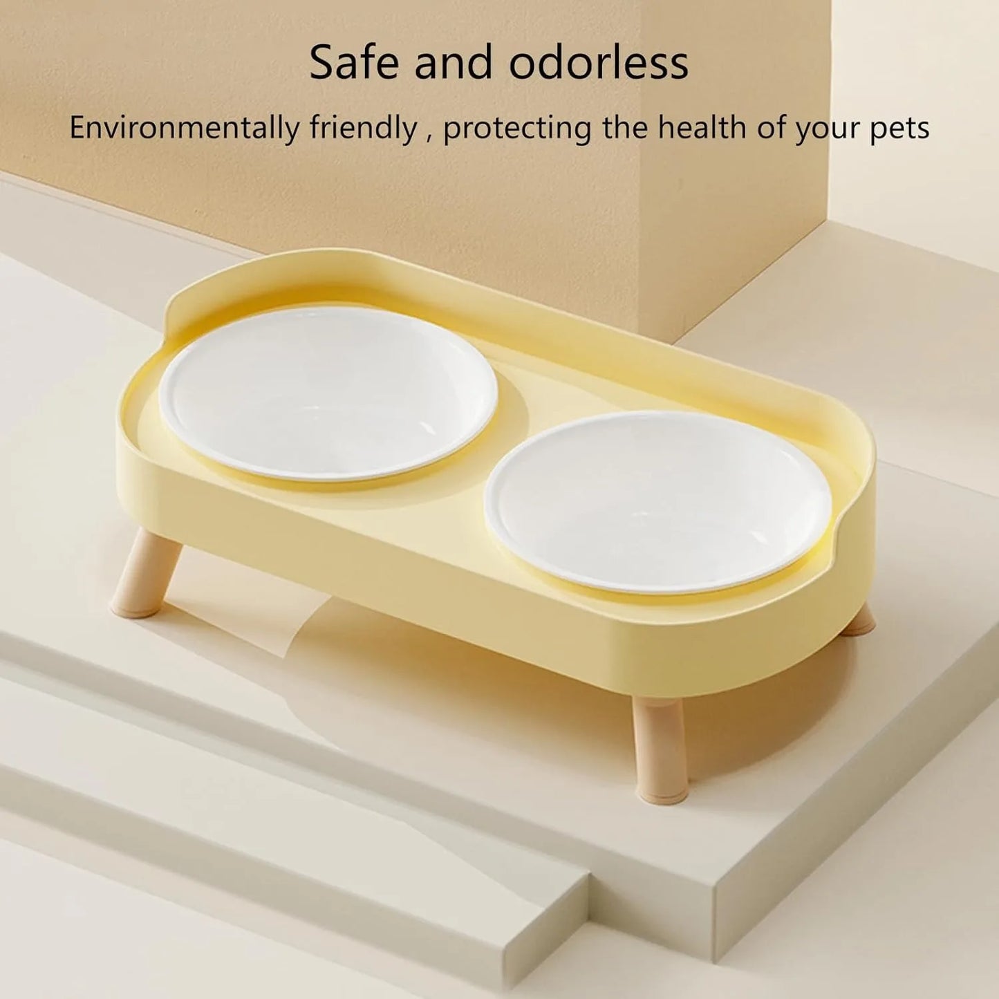 Elevated Pet Bowl Set With Dual Food And Water Stand