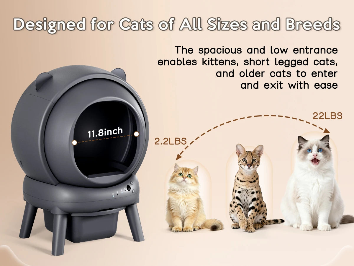 Cumridge Self-Cleaning Litter Box With Infrared Safety Sensors
