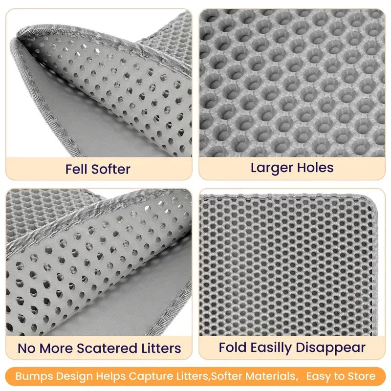 Waterproof Foldable EVA Cat Litter Mat Trapping Pad For Cats