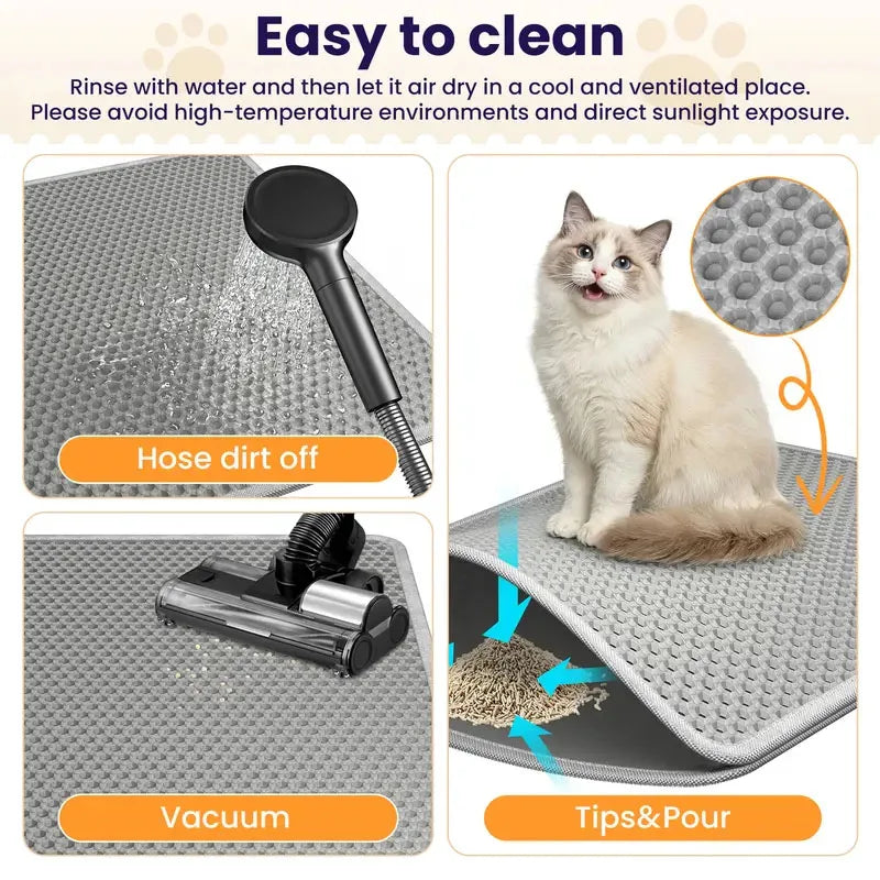 Waterproof Foldable EVA Cat Litter Mat Trapping Pad For Cats