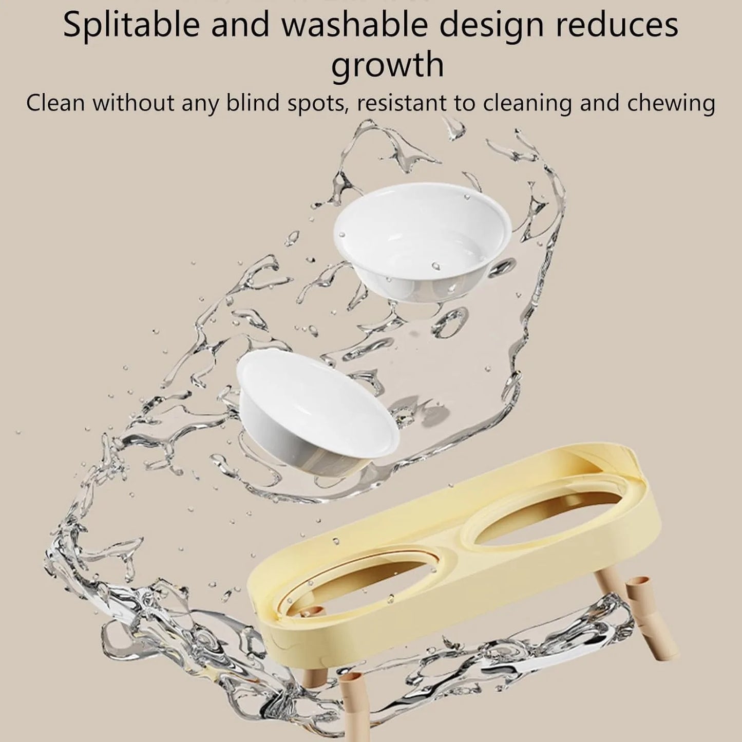 Elevated Pet Bowl Set With Dual Food And Water Stand