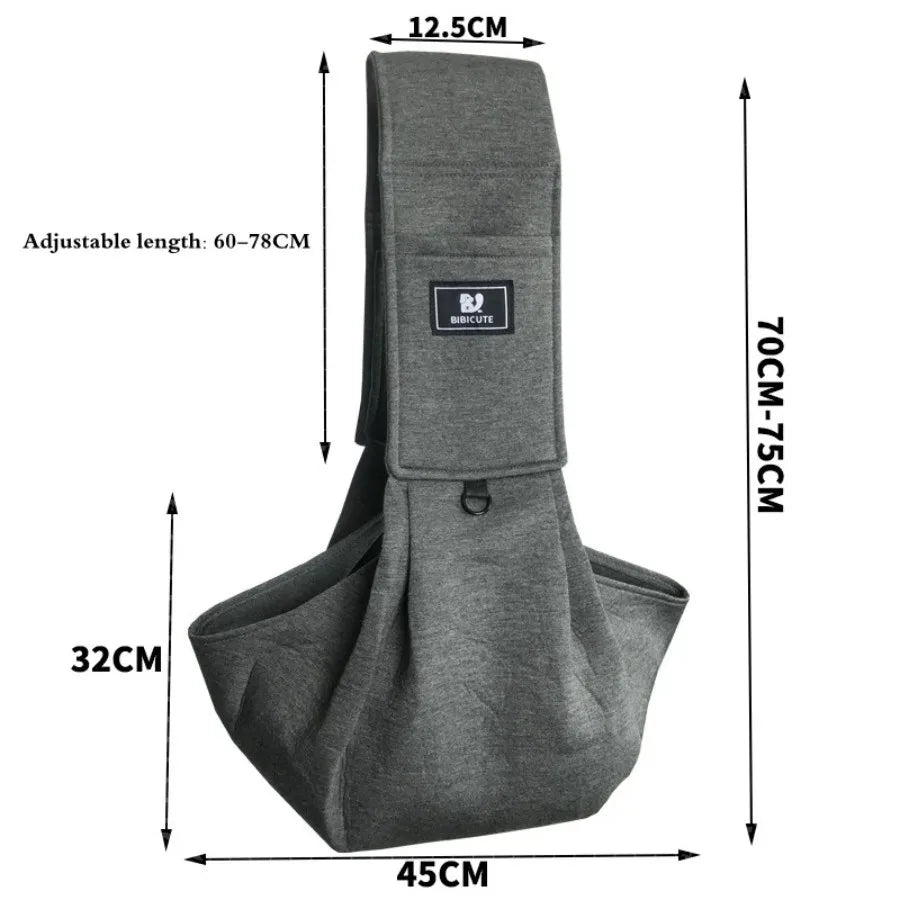 Adjustable Soft Knit Pet Sling Carrier Bag Hands Free Crossbody Breathable