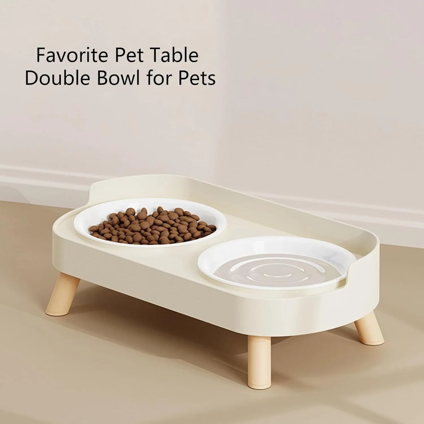 Elevated Pet Bowl Set With Dual Food And Water Stand
