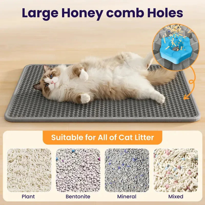 Waterproof Foldable EVA Cat Litter Mat Trapping Pad For Cats