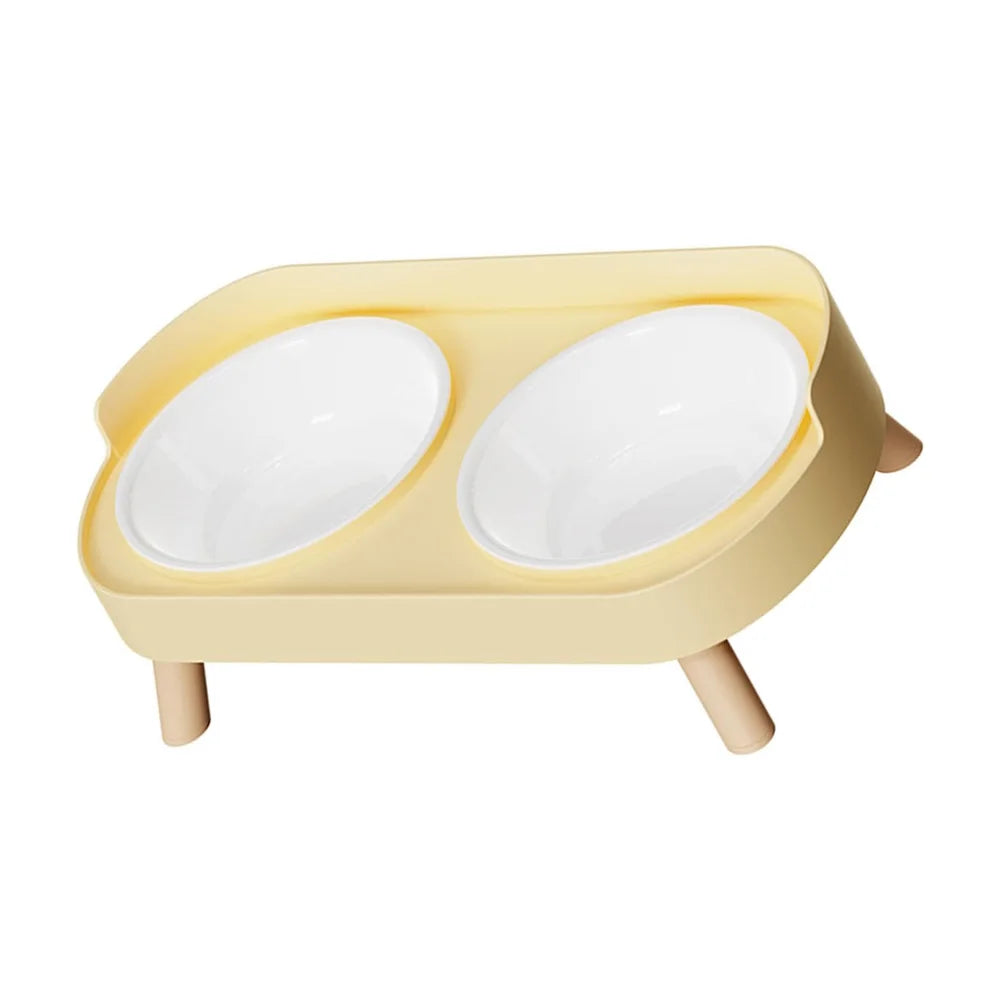 Elevated Pet Bowl Set With Dual Food And Water Stand