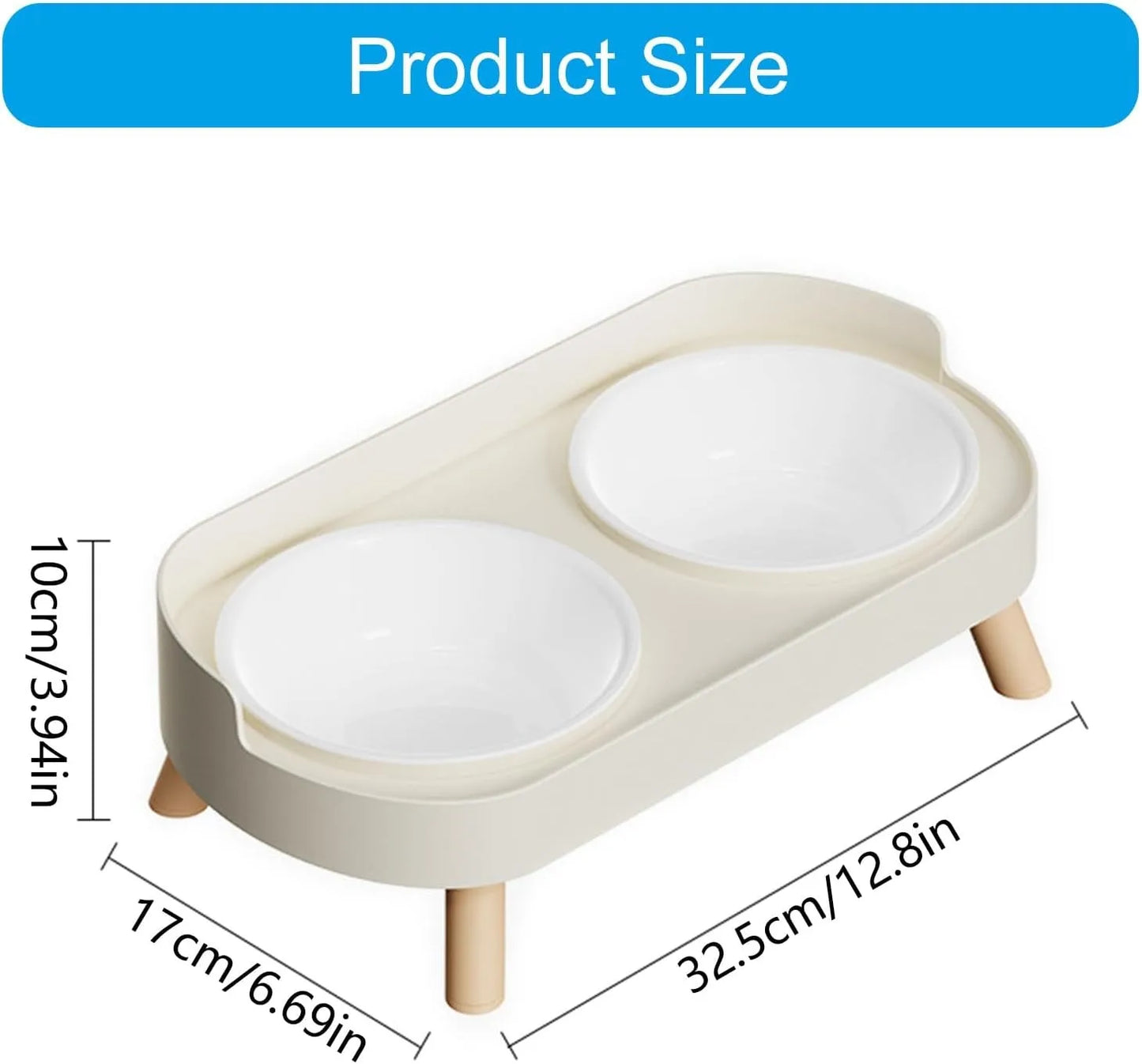 Elevated Pet Bowl Set With Dual Food And Water Stand