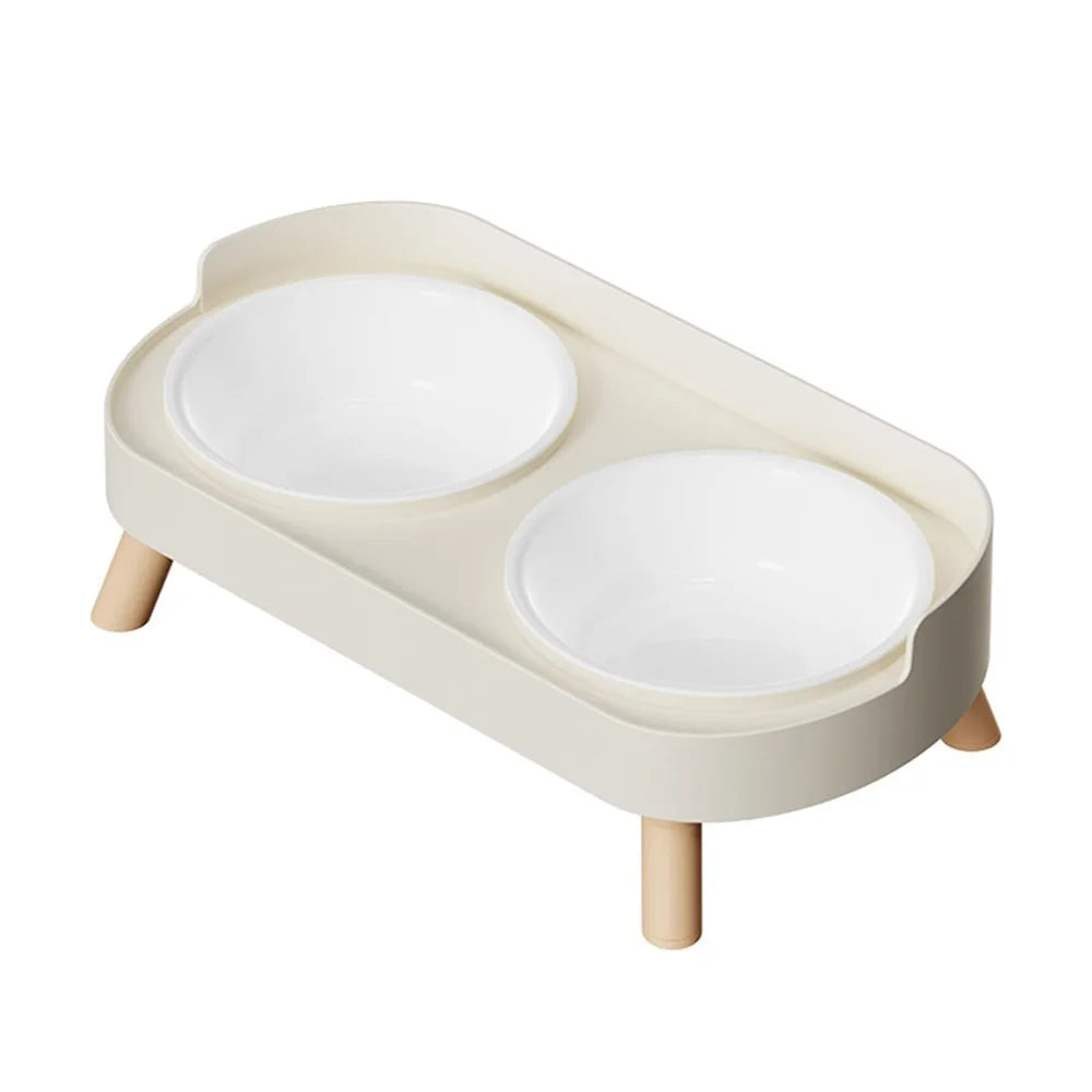 Elevated Pet Bowl Set With Dual Food And Water Stand