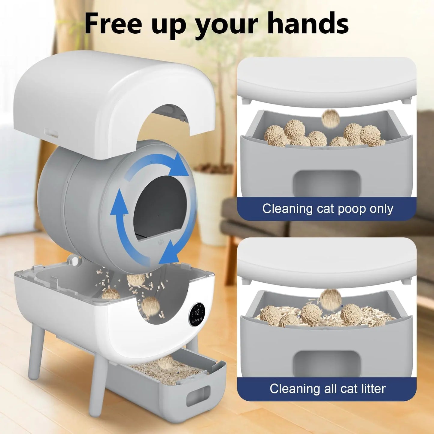 Smart Self Cleaning Cat Litter Box With App Control And Safety Sensors