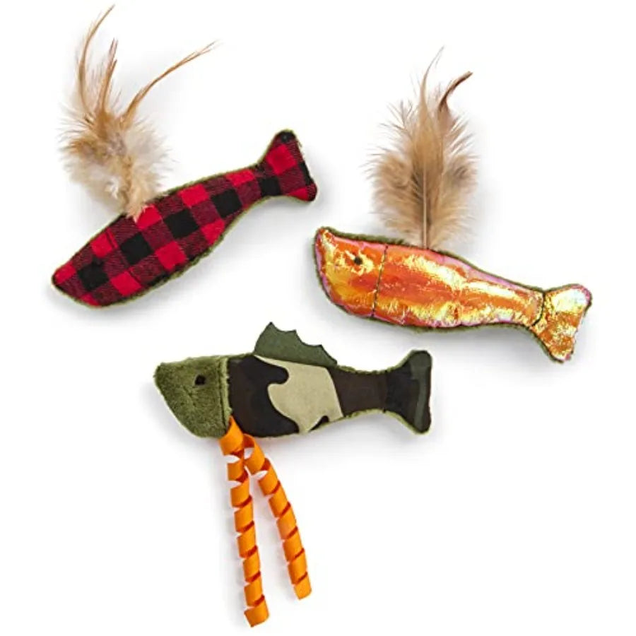 Fish Friends Crinkle Catnip Cat Toys Pack of Three