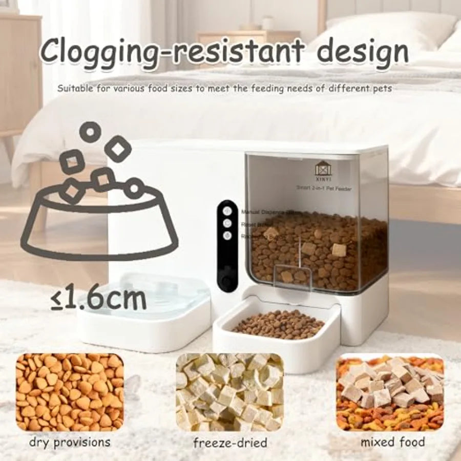 2 In 1 Automatic Pet Feeder And Water Dispenser With WiFi App Control For Cats