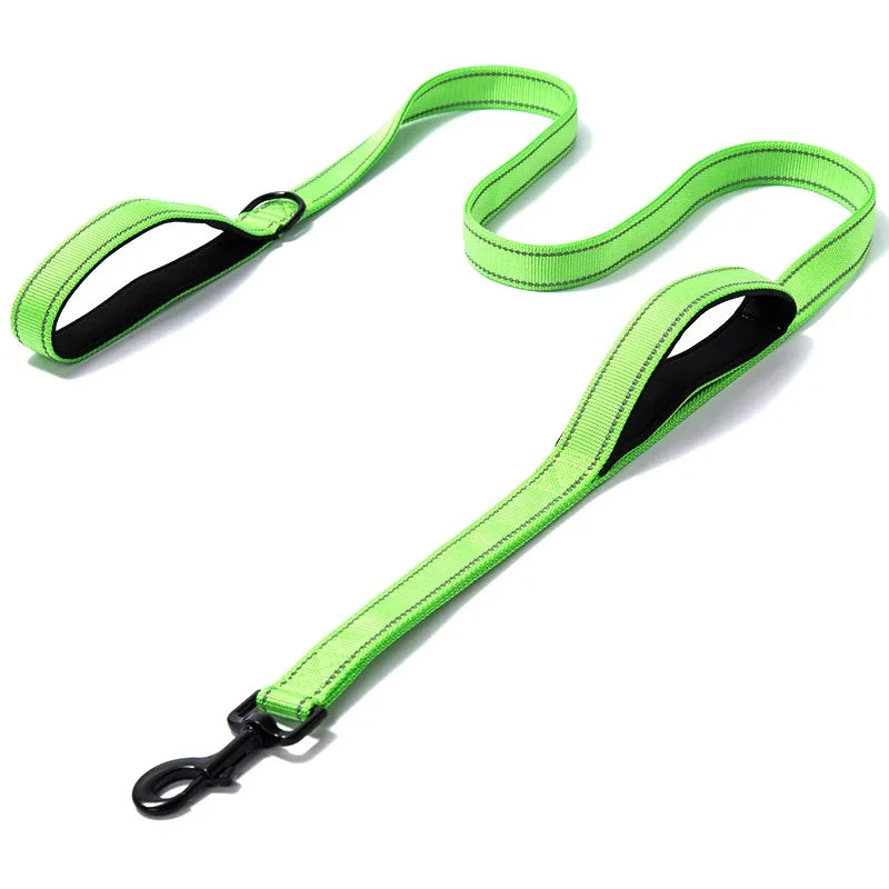 Dog Leash Dual Handle Heavy Duty Outdoor Training Lead