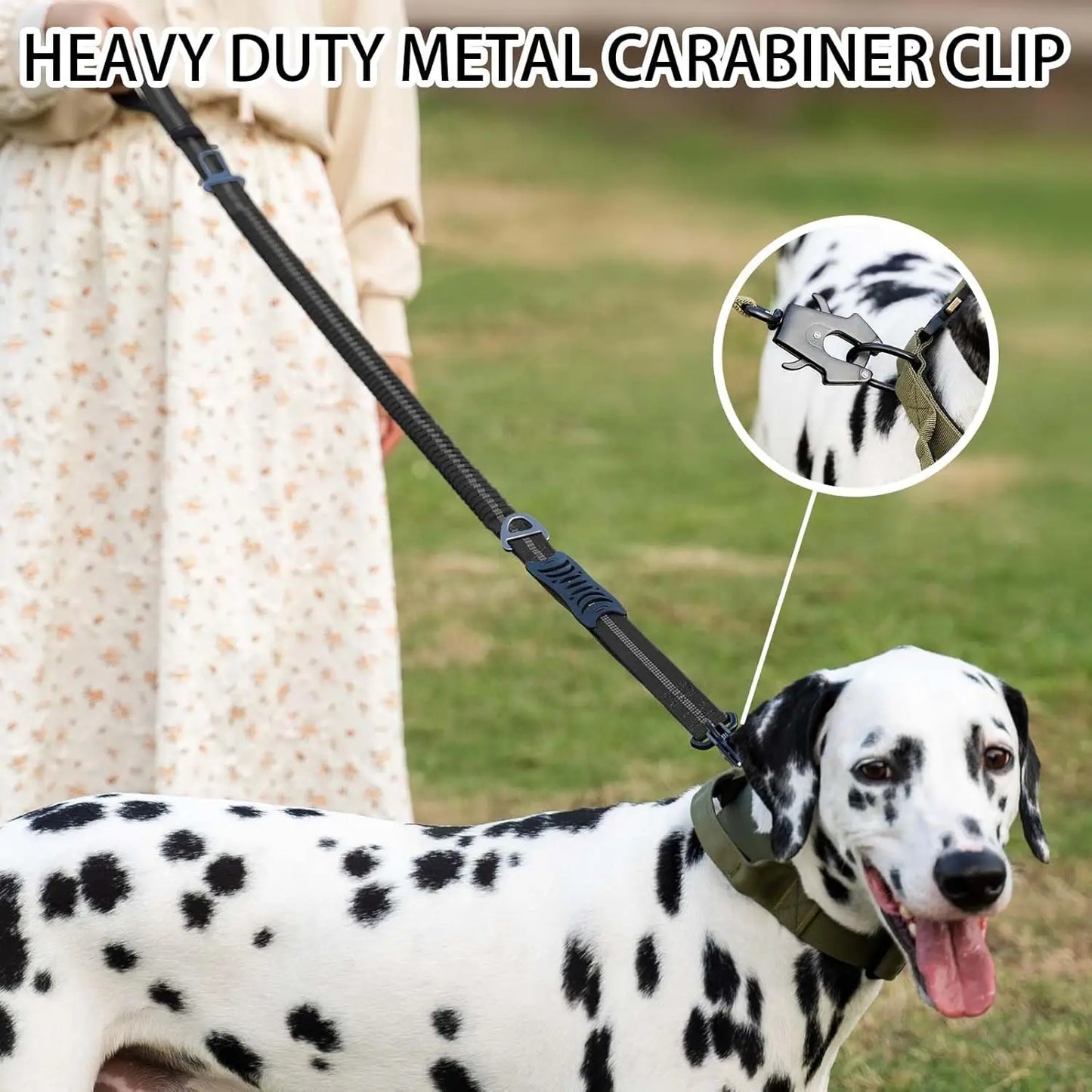 Reflective Shock Absorbing Leash for Large Dogs No Pull Tactical