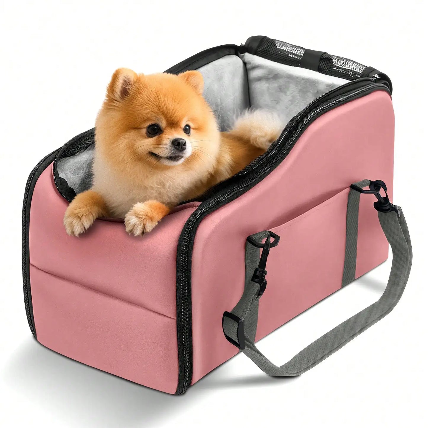 Center Console Pet Car Seat Carrier For Small Dogs Cats