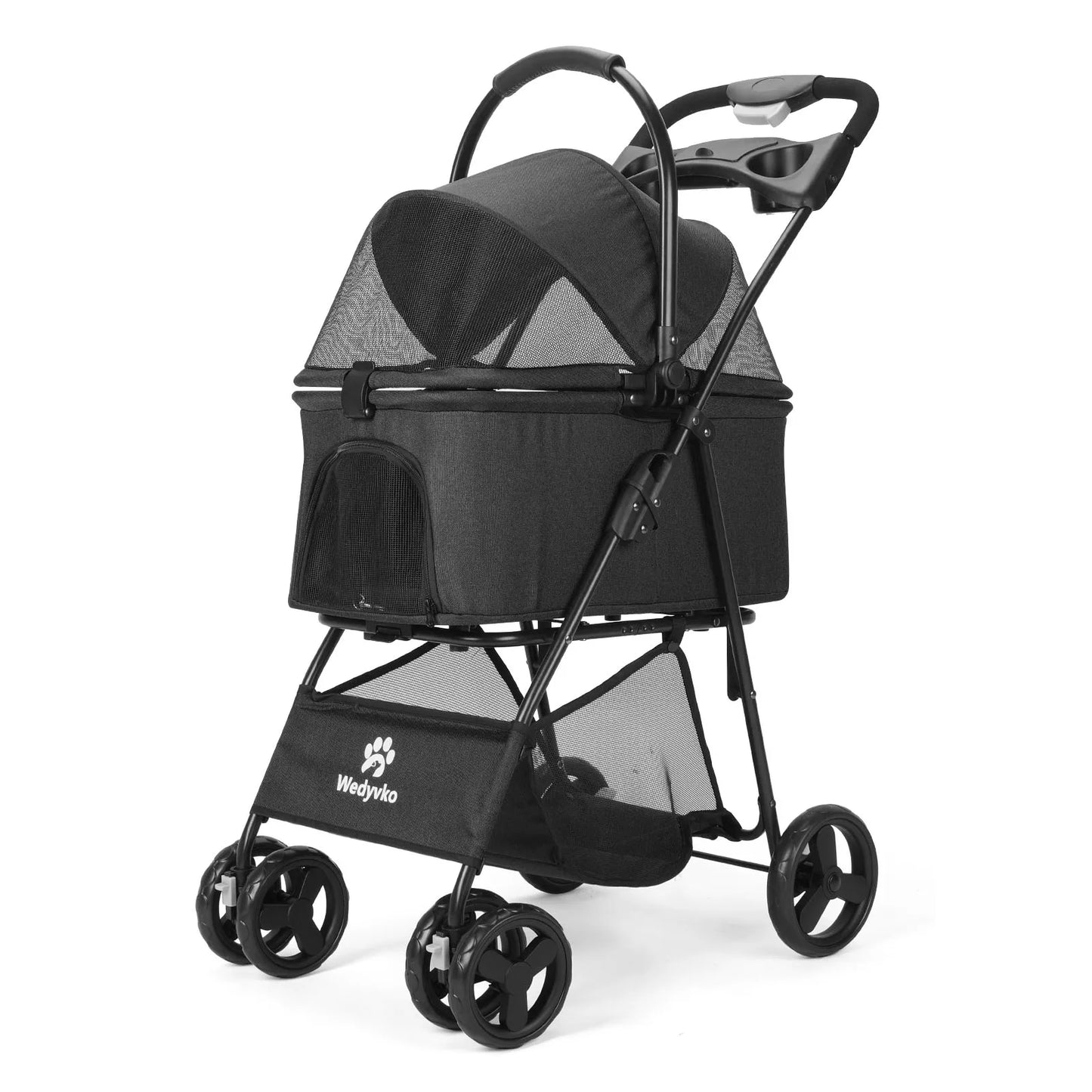 Three In One Foldable Pet Stroller With Removable Carrier All Terrain Waterproof