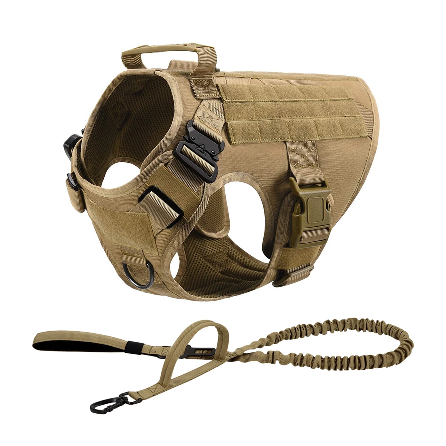 Tactical Molle Dog Harness With Pouches For Training