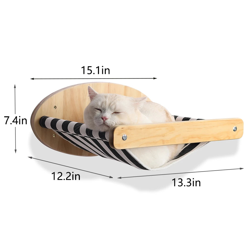 PETRAVEL Cat Wall Mounted Climbing Shelf Four Step Scratching Post