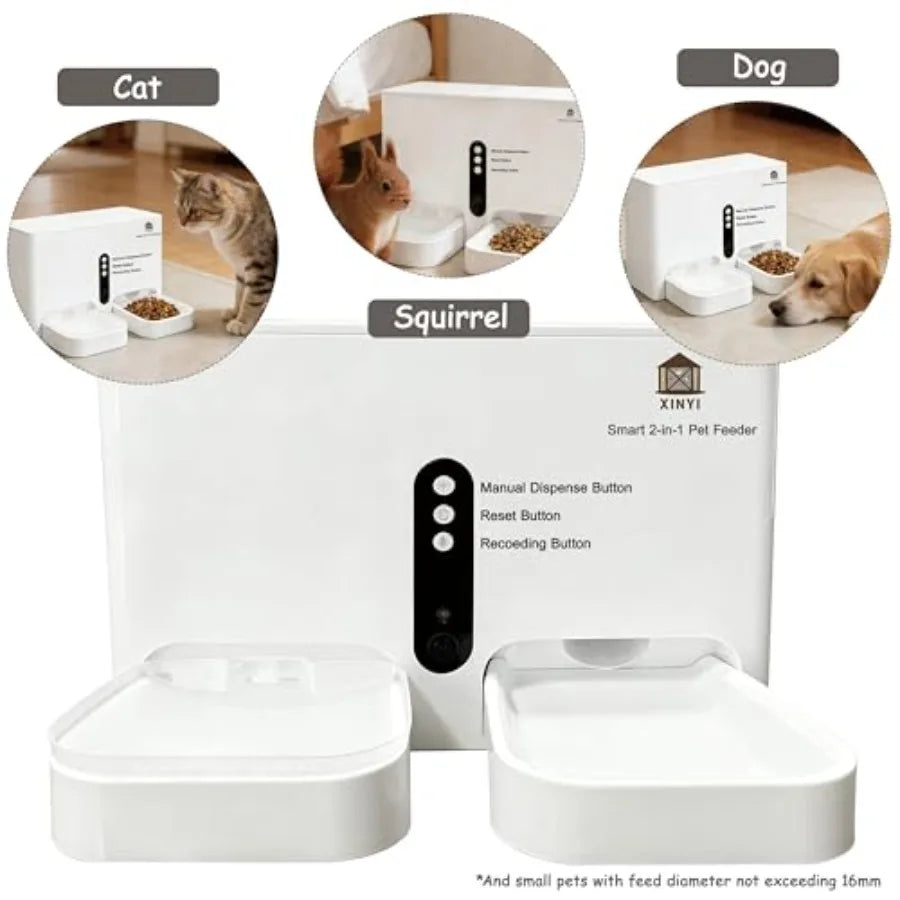 2 In 1 Automatic Pet Feeder And Water Dispenser With WiFi App Control For Cats