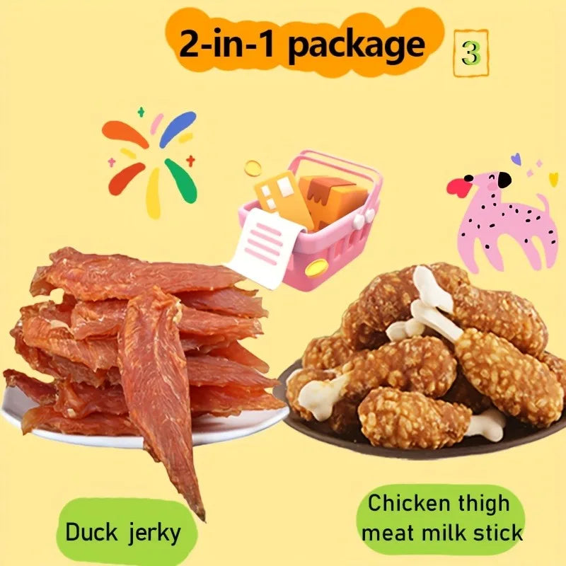 Helety Mixed Flavor Duck Jerky Chicken Milk Jerky Dog Treats