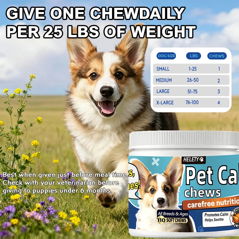 Calming Melatonin Chews for Dogs Stress Relief and Relaxation