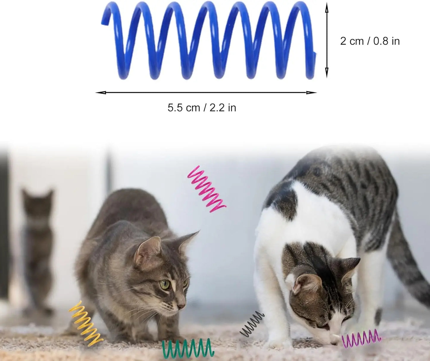 12 Cat Spring Toys for Indoor Cats Interactive Coil Springs