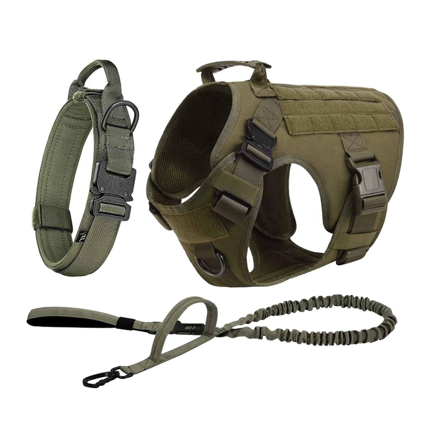 Tactical Molle Dog Harness With Pouches For Training
