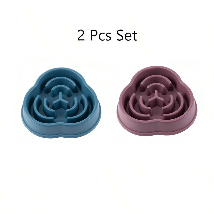 Plastic Slow Feeder Dog Bowl Cloud Shape 500ml Anti Vomiting