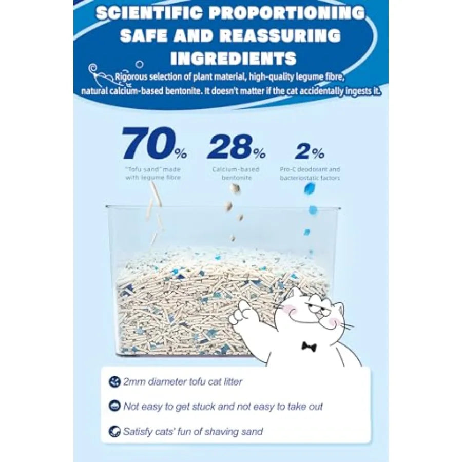 Tofu Cat Litter Odor Control Bentonite Unscented Ultra Absorbent Water Flushable