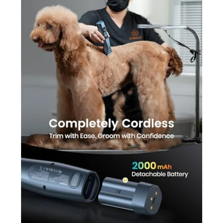 Cordless Professional Dog Grooming Clippers For Thick Curly Coats Two Speed