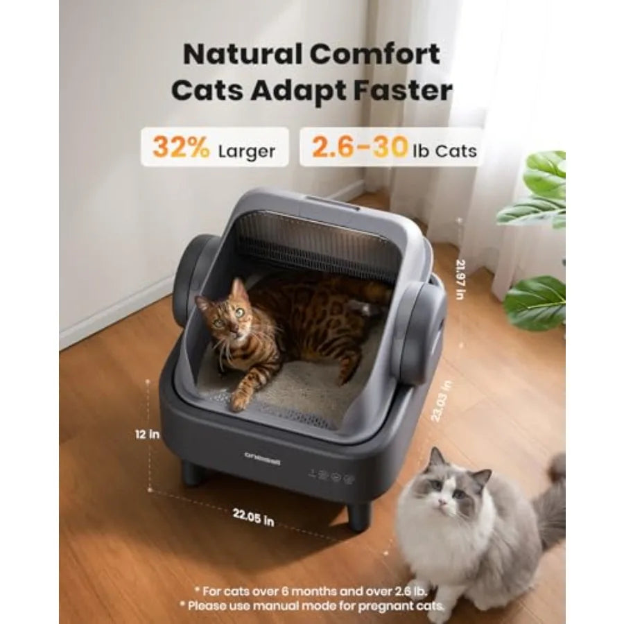Self Cleaning Litter Box For Large Cats Easy Open Top Design