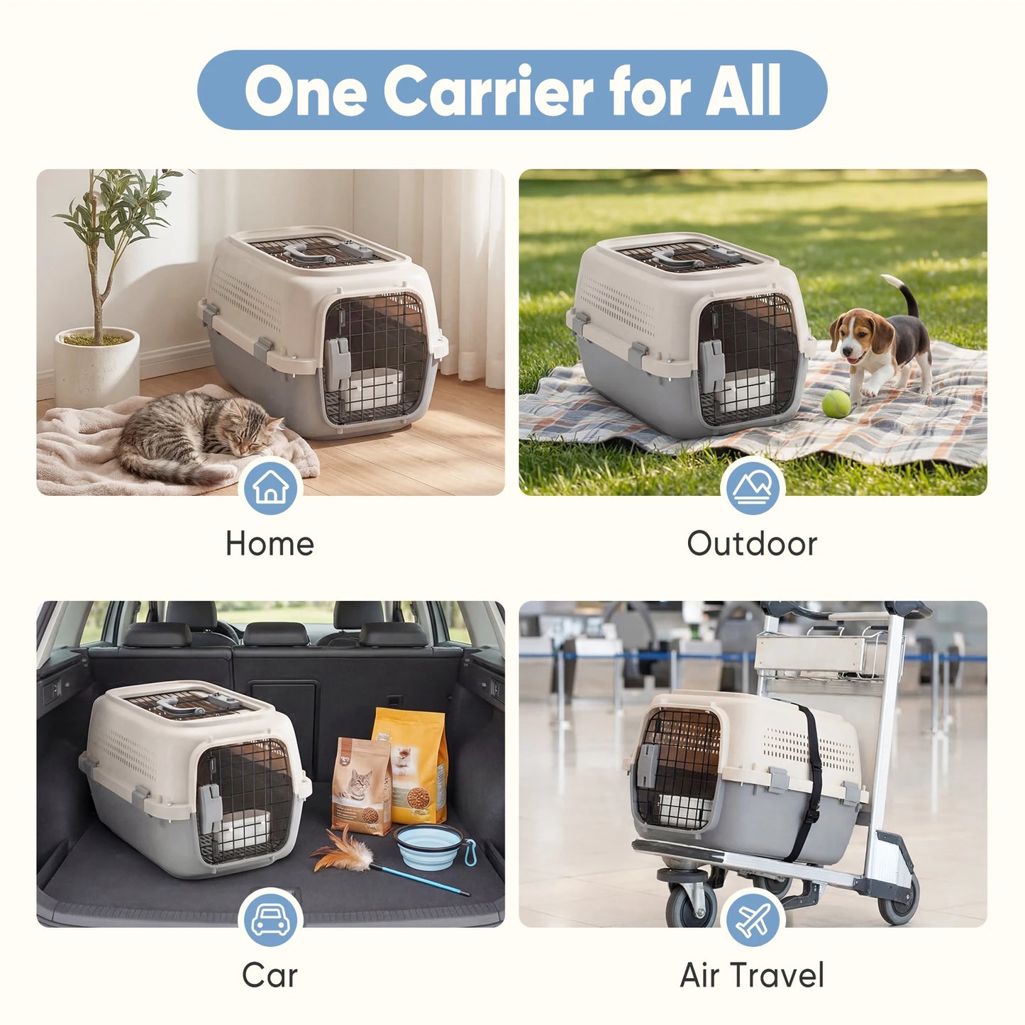 JHK Pet Carrier for Small Dogs and Cats Security Latches