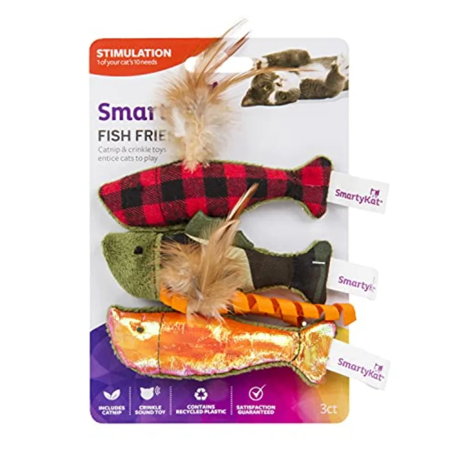 Fish Friends Crinkle Catnip Cat Toys Pack of Three