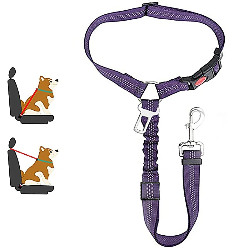 Two In One Pet Car Seat Belt Harness Leash Backseat