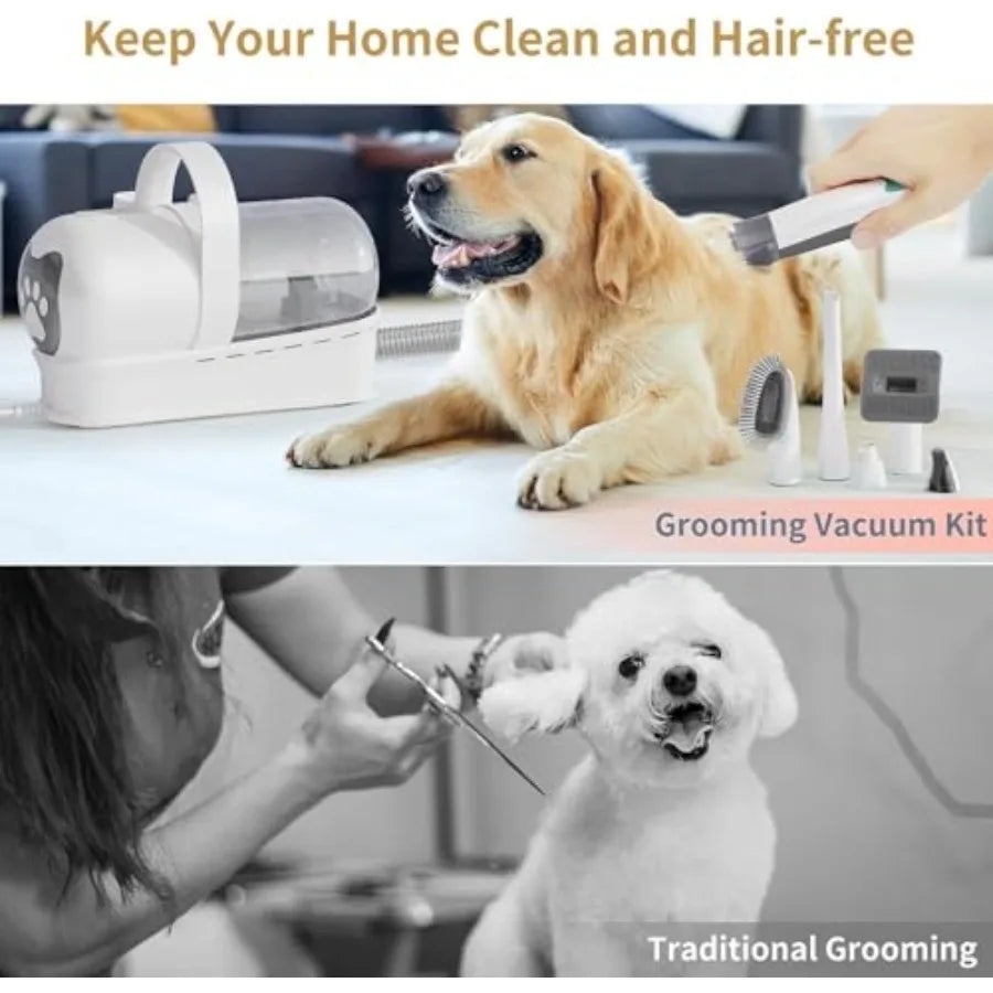 Dog Grooming Kit With Vacuum And SixInOne Grooming Tools