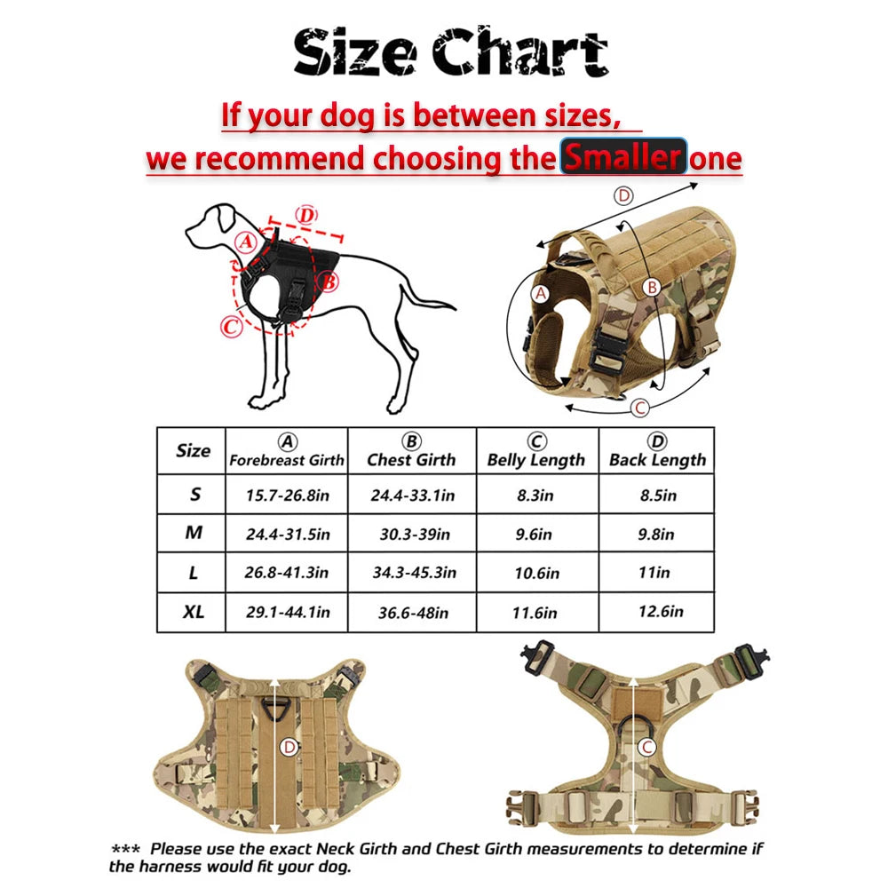Tactical Dog Harness Leash Set For Large Dogs Malinois Training