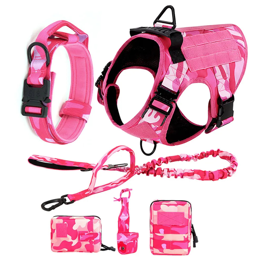 Military Camouflage Dog Harness Tactical Adjustable Vest for Training