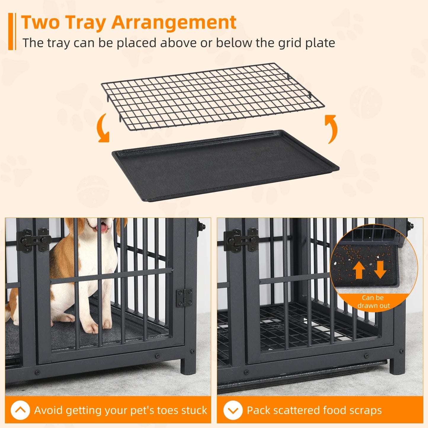 BORWART Wooden Elevated Dog Crate End Table Kennel