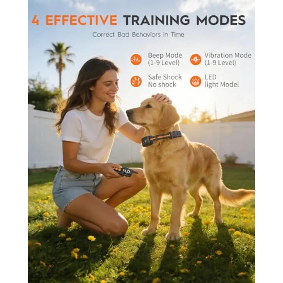 Dog Training Collar Outdoor Silicone Material IPX7 Waterproof Rechargeable