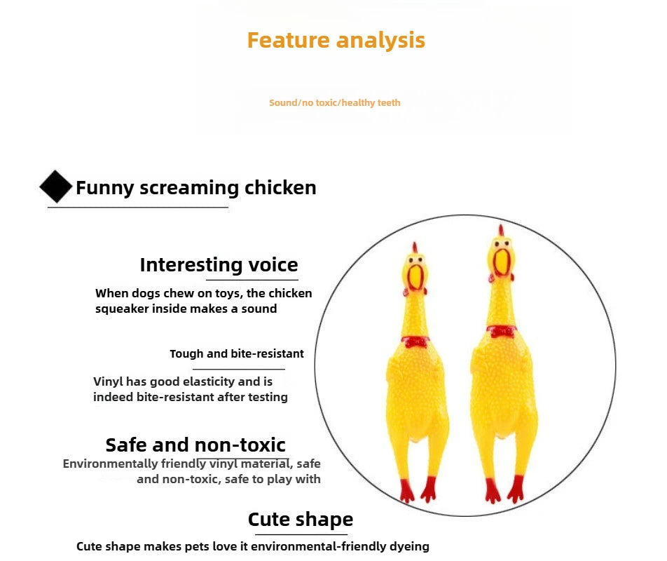 Dkstinye Squeaky Chicken Dog Toy Rubber Squeaker Chew Toy