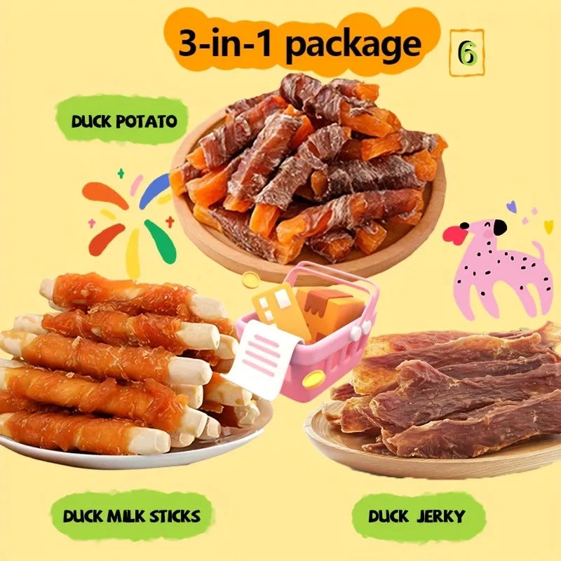 Helety Mixed Flavor Duck Jerky Chicken Milk Jerky Dog Treats