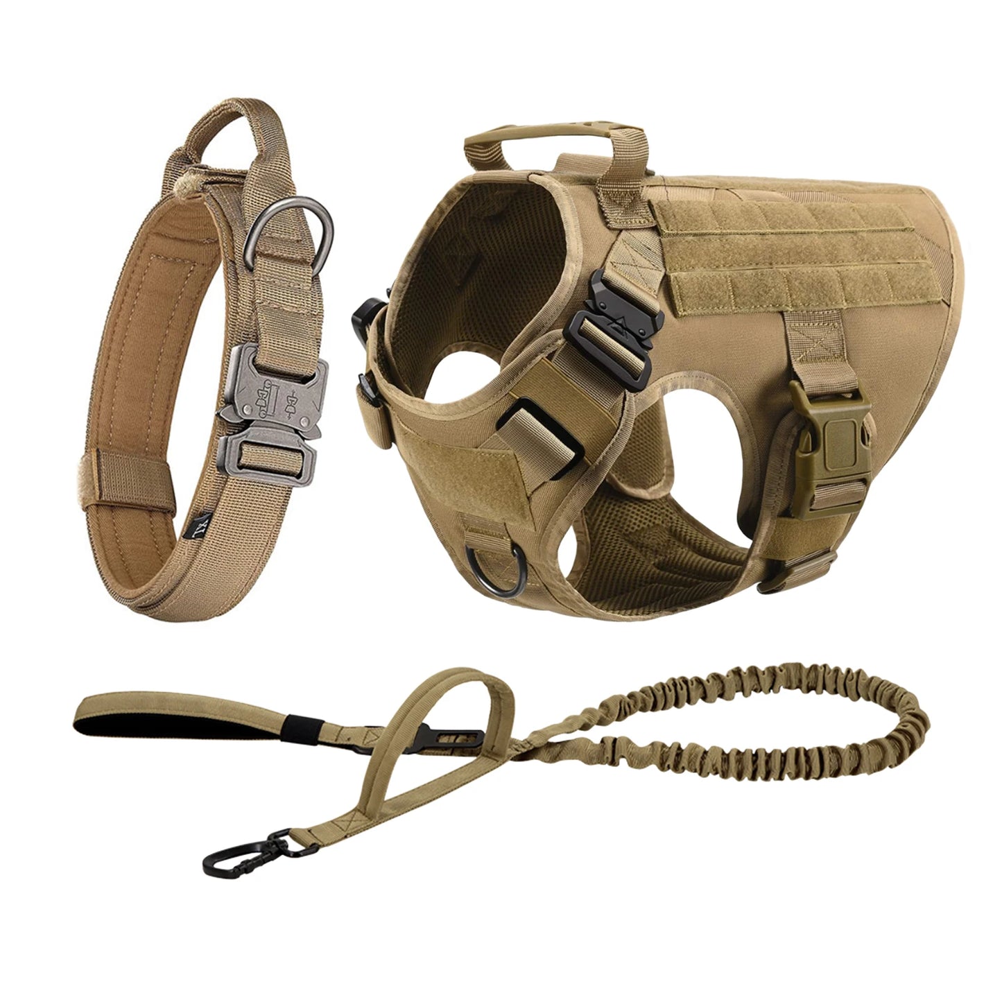 Tactical Molle Dog Harness With Pouches For Training
