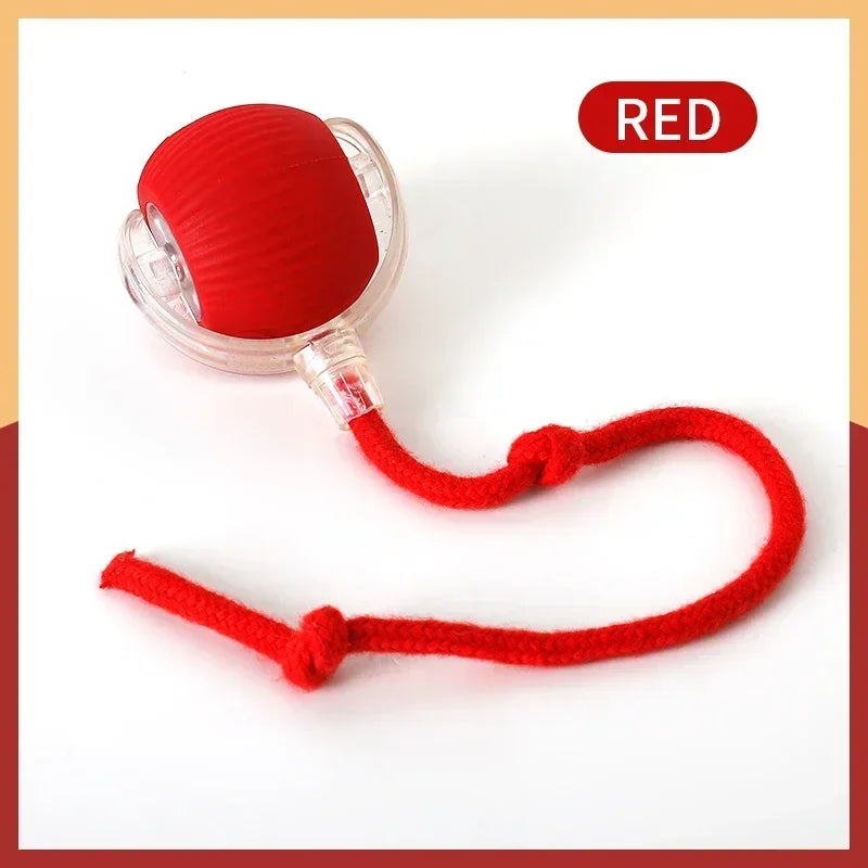 Cat Interactive Ball Toy Automatic Rolling Faux Tail Rechargeable