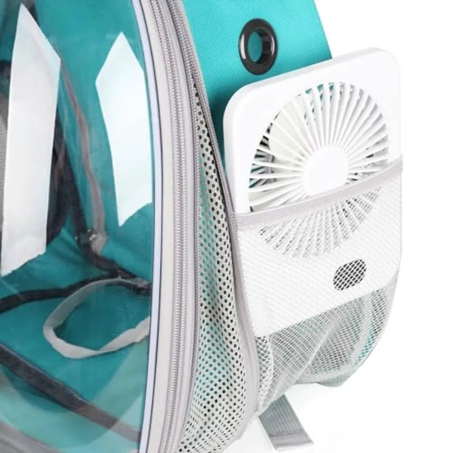 Bubble Expandable Cat Backpack For Puppies And Small Pets With Mini Fan