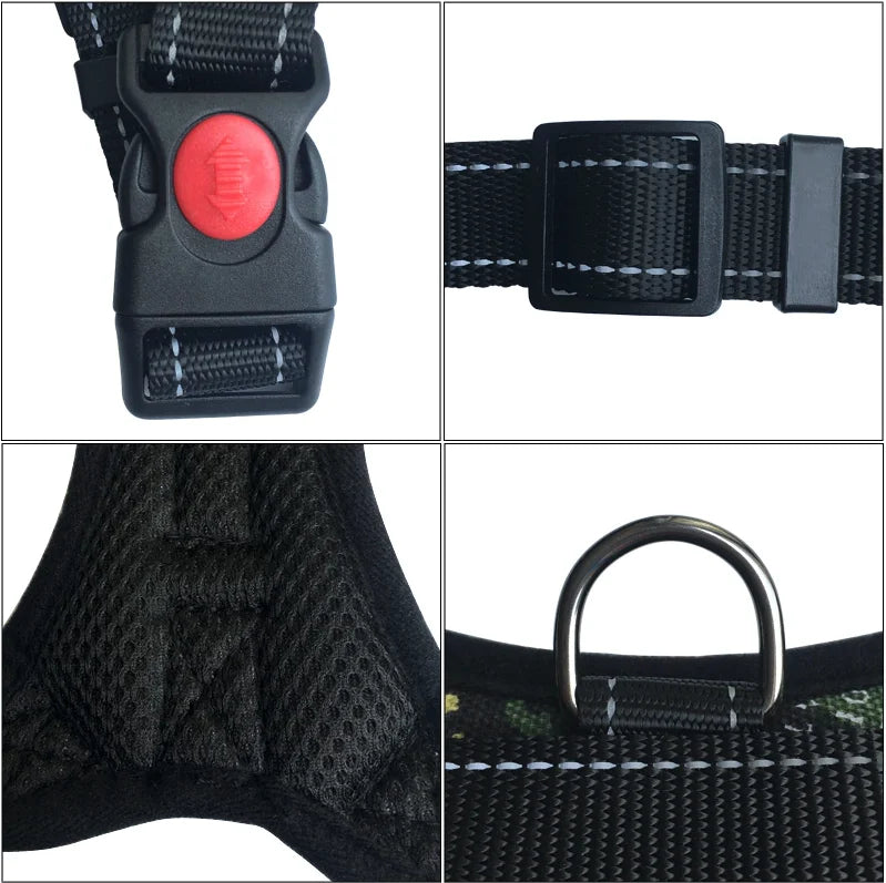 No Pull Dog Harness Reflective Adjustable Vest For Outdoor Walks